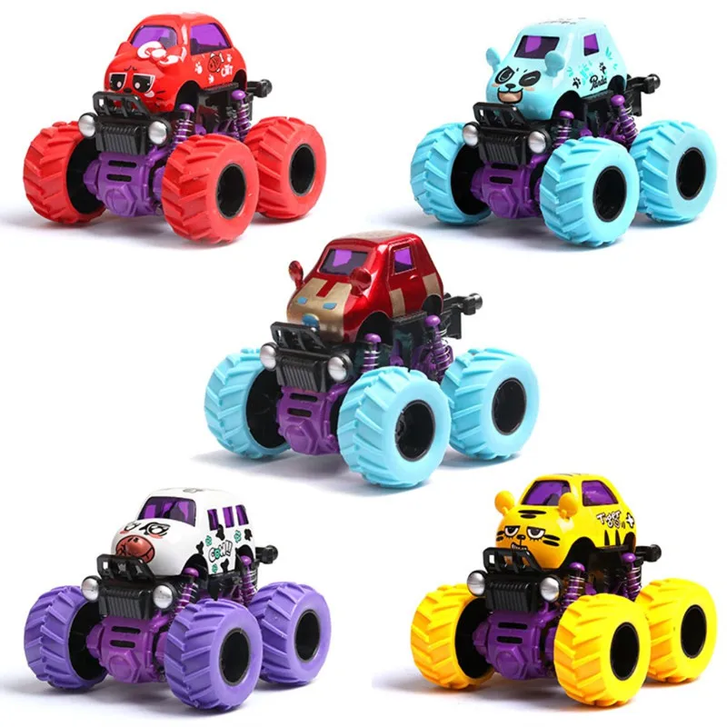 

1:38 Oversized Tire Alloy Car Pull Back Inertia Car Model Cartoon Graffiti Car Children Birthday Gift