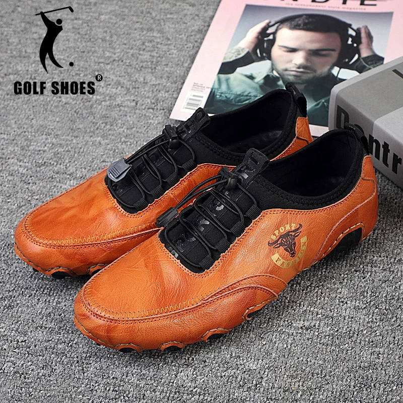 

Мужские кожаные Нескользящие кроссовки для гольфа