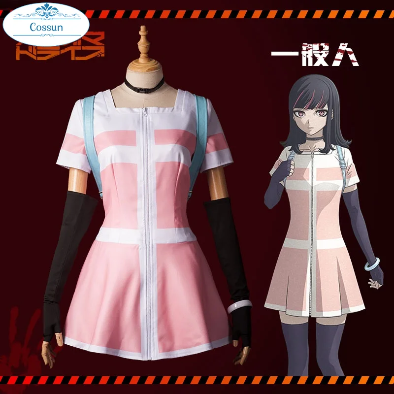 

Anime! Akudama Drive Ordinary Person Lovely Backpack Dress Uniform Cosplay Costume Halloween Party Role Play Outfit Women NEW