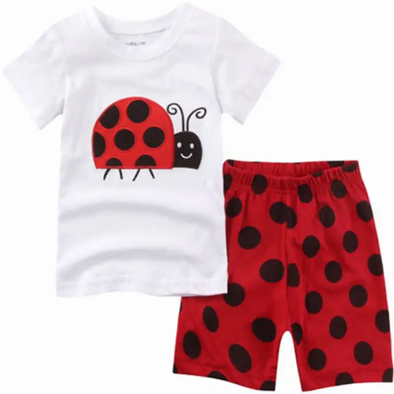 Новое поступление летние пижамы для девочек комплекты детской одежды одежда