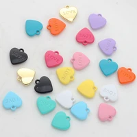 zinc alloy spray paint rainbow colors love letter heart charms 10mm 10pcslot for diy fashion jewelry earring making accessories