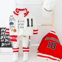 kid toddler boy clothes zipper coat pants letter infant baby sport set long sleeves outfits set yellow white red cartoon