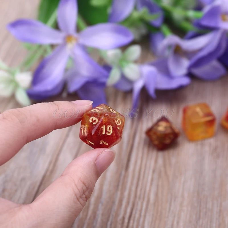 7 шт. D4-D20 акриловые многогранные кости 20 сторонних кубиков настольные ролевые