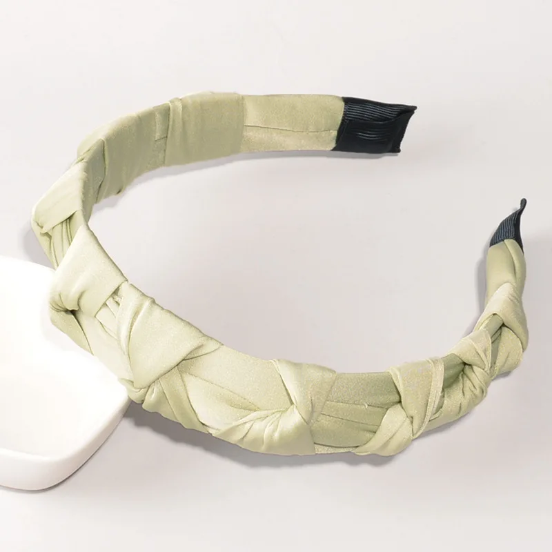 

New twisted rope cross-knotted headband, pure color, elegant wide-brimmed headband, French literary and artistic exterior