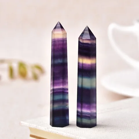 Натуральная яркая полосатая кристаллическая лечебная палочка, минеральный кристалл, обелиск для рейки, энергетический камень, домашний декор
