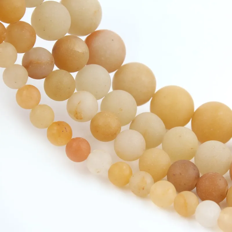 Матовый топаз желтые нефритовые бусы натуральный камень круглые свободные для