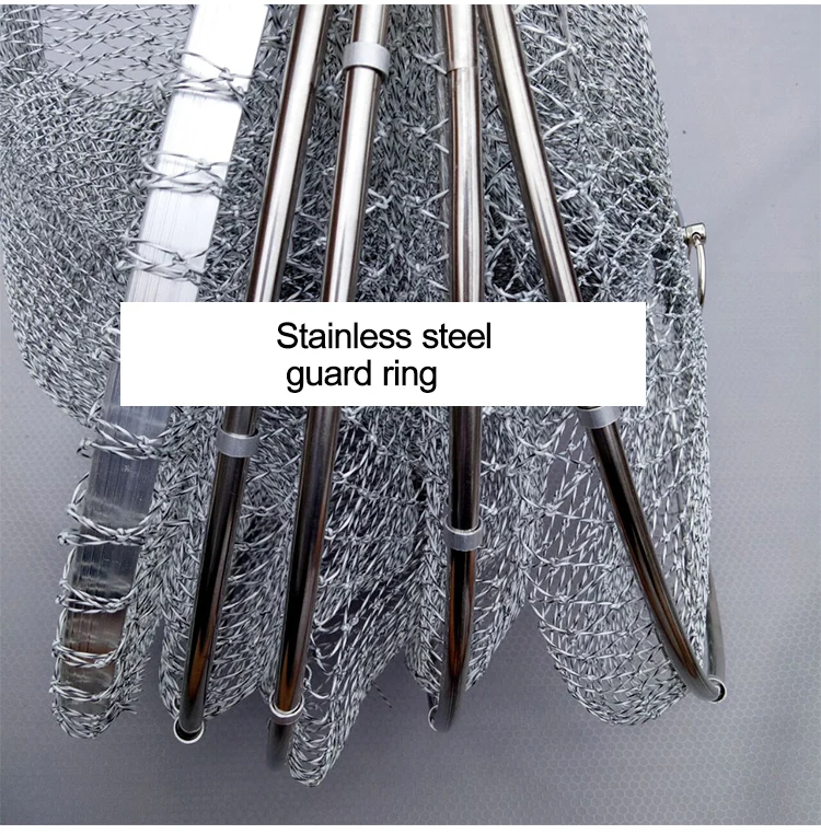 Lawaia Folding Netting Manual Weaving Line Fishnet Cage Anti-hanging Speed Dry Stainless Steel Circle Fishing Tool And Equipment | Спорт и