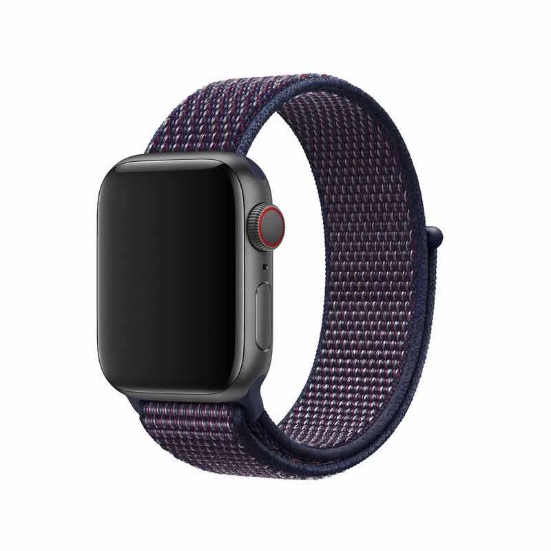 indigo Спортивный тканый нейлоновый ремешок для apple watch 38 мм 42 мм 40 мм 44 мм наручный браслет регулируемый нейлон для iwatch ремешок серии 1/2/3/4 - Цвет ремешка: indigo
