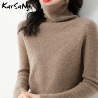 winter turtle neck cashmere sweater women 2021 warm thick wool sweater slim turtleneck knit tops cashmere sweaters for women