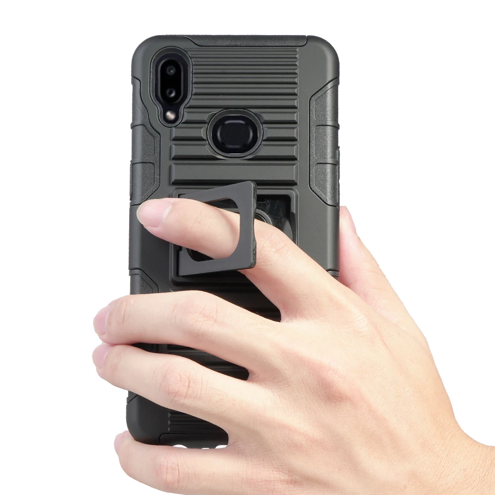 

Heavy duty hard shell belt clip holster used mobile phones for Samsung A10s with built-in kickstand