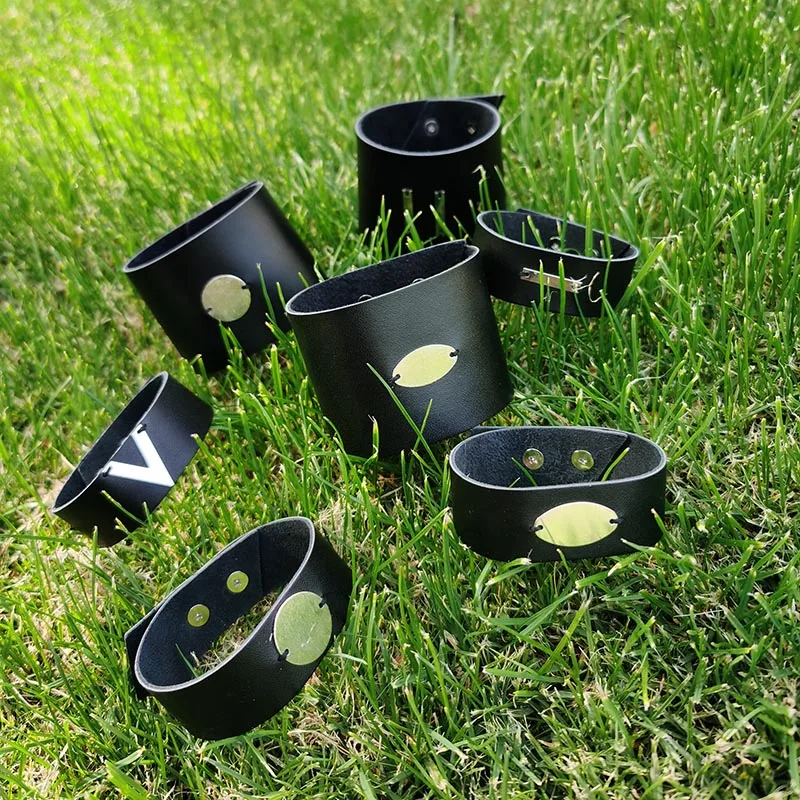 Женский широкий браслет из натуральной кожи с V-образным вырезом - купить по