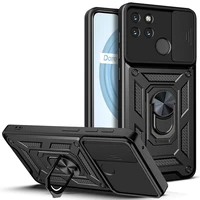 For OPPO Realme C21Y Case Slide Camera Armor Shockproof Phone Cases For Realme C21Y C21 RMX3261 Metal Magnetic Ring Back Cover