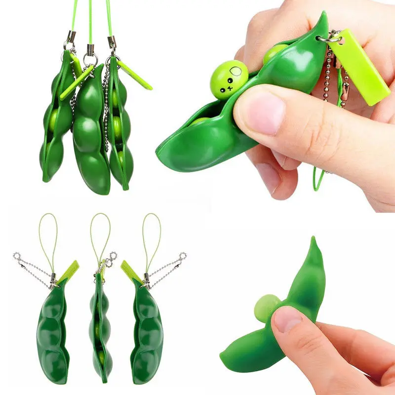 TR Fidget Toys Squeeze Keychain Pea Push Beans Pop Antistress Edamame Squishy Toy Kawaii Stress Relief Simple Dimple Adult Kid enlarge