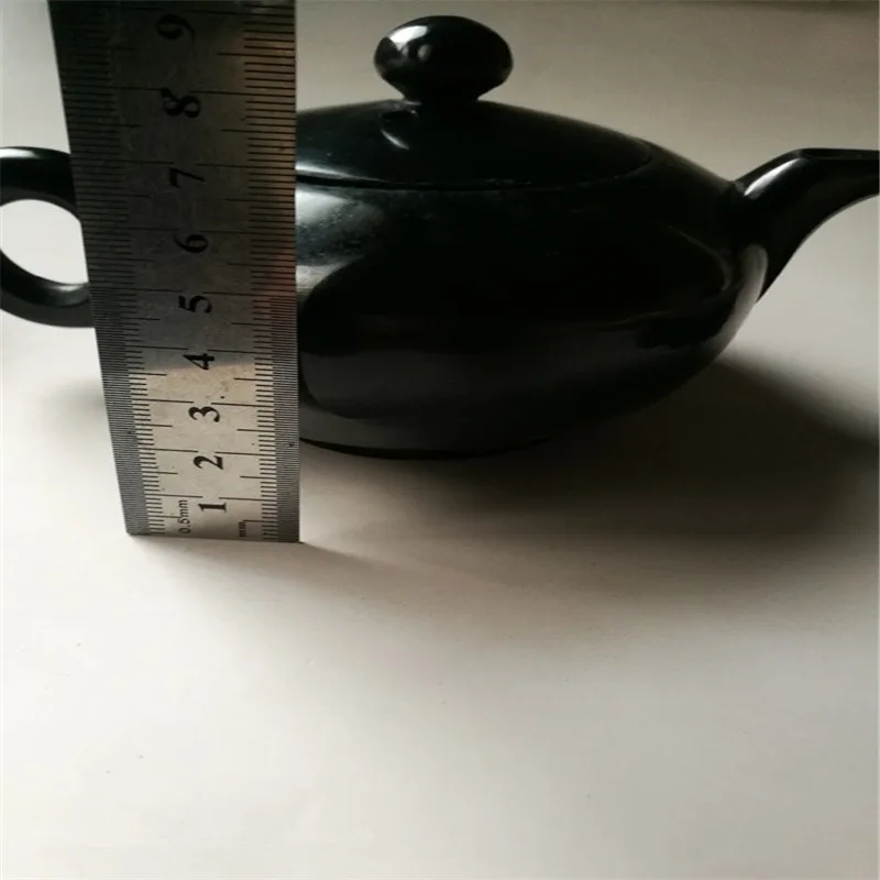 Натуральный черный нефрит ручной чашка с резьбой китайский резьба нефрита