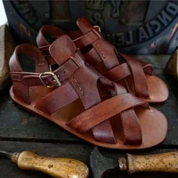 2021 summer new pu leather mens sandals soft soled beach shoes anti slip fashion hot sale men summer sandals 8kh174