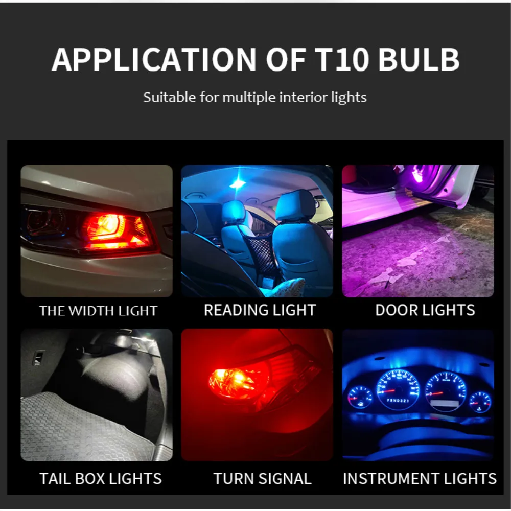 

1X Diffuser Covered 350LM T10 W5W LED Car Clearance Lights Reading Lamp Auto Vehicle Dome Door Bulb Accessories Pure White 6000K