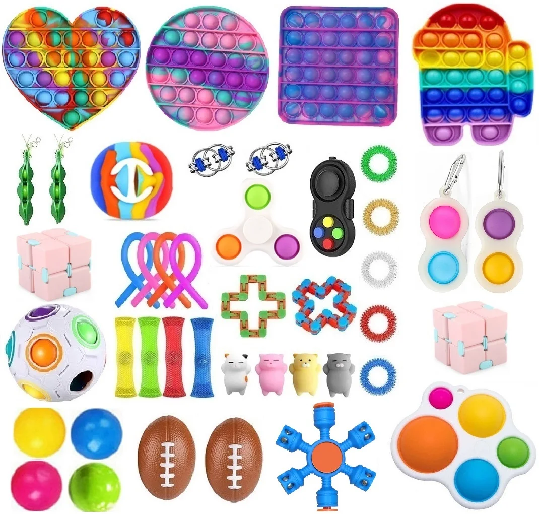 

NEW Fidget Toys Anti Stress Set Strings Pop It Popit Relief Pack Gift for Adult Children Figet Sensory Squishy Relief Antistress