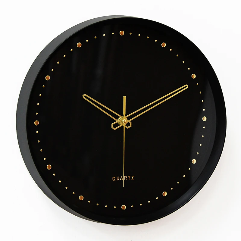 

Black 12 inches Wall Clock Plastic Round Nordic Style Wall Watch Modern Design Silent Clocks Undefined Clock Mechanism Gift