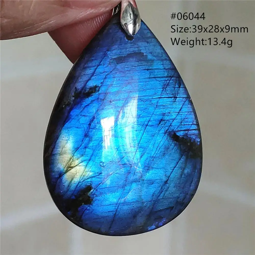 

Natural Labradorite Blue Light Pendant Women Men Gemstone Water Drop Healing Stone Crystal Necklace Jewelry AAAAA