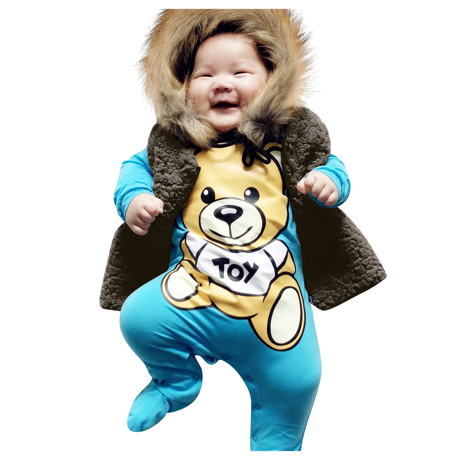 

Toddler Coat Baby Boys Girls 2020 Winter Fashion O-Neck Villus Fleece Solid Outwear Warm Waistcoat Children Windproof Clothing