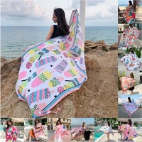 2021 new 90x180cm twill cotton summer beach dress bikini cover ups sarong wrap scarf women brazilian swimsuit bathing cover up