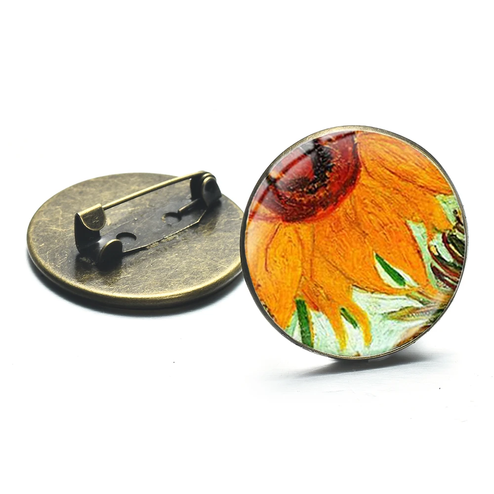 Rainbow Seven Color Flowers Brooch Hope Symbol Sunflower Art Bronze Plated Brooches Women Lucky Dress Handbag Accessories | Украшения и