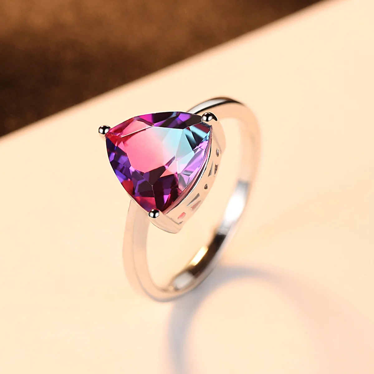 Purple Gradient Blue Gem Ring TS Gift for Women Men 2021 Ts Style Factory Direct Wholesale Price 925 Sterling Silver Jewelry | Украшения и