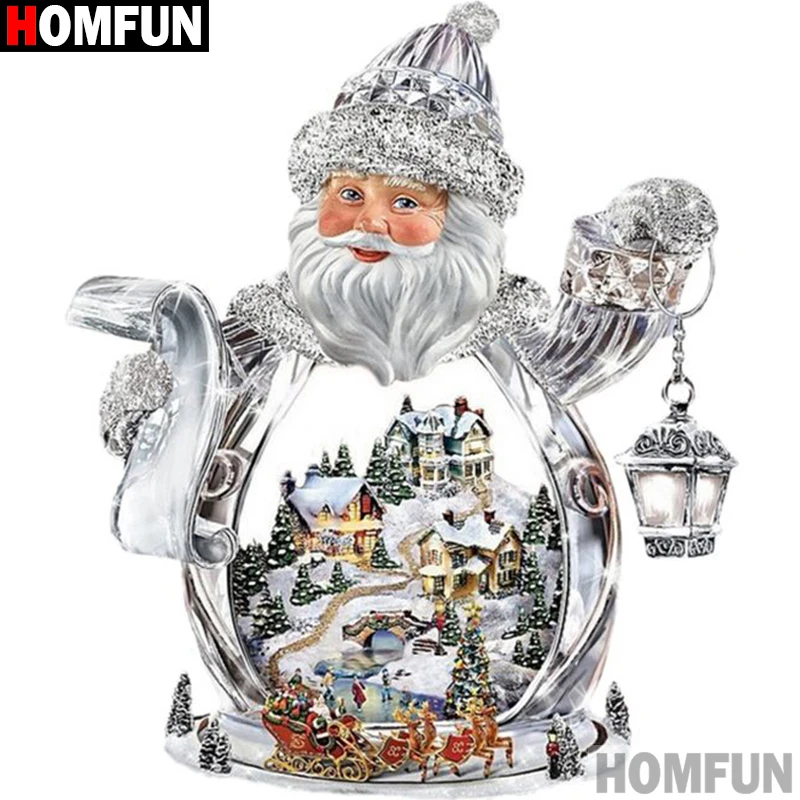 Алмазная живопись HOMFUN вышивка крестиком 5D мультяшный Санта-Клаус домашний декор
