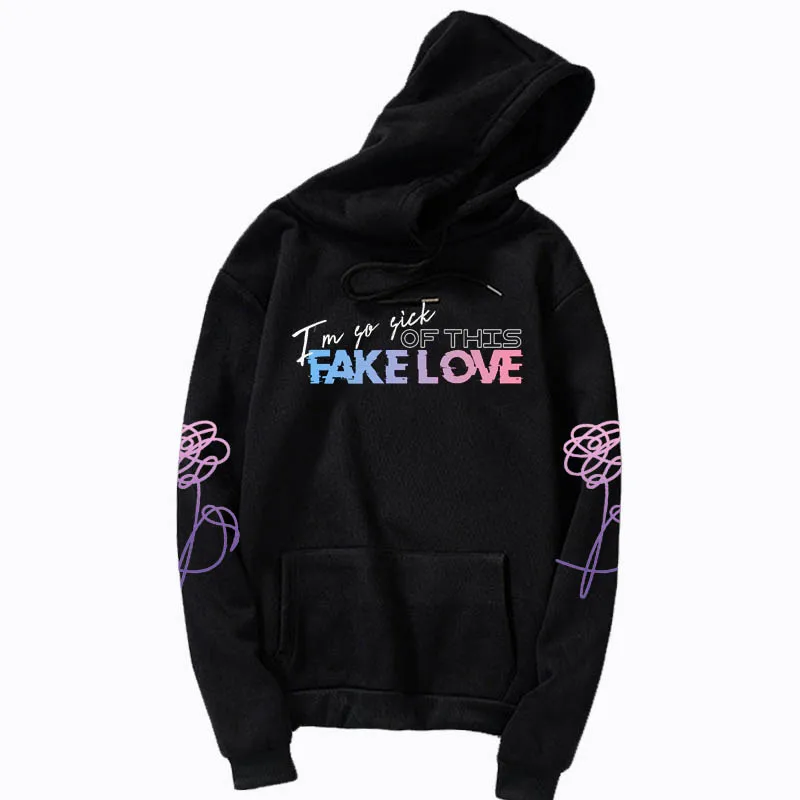 K pop Bangtan/толстовки и свитшоты с имитацией любви для мальчиков Женская одежда