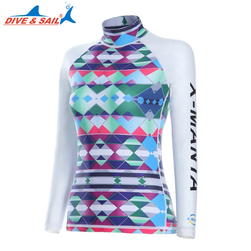 Женская Солнцезащитная одежда Rashguard с длинными рукавами для водных видов спорта