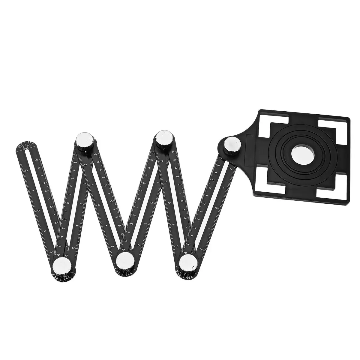 

75 мм 6-кратное алюминиевого сплава угловой измерительный прибор Finder с измерительной линейкой; Перфорированные шаблон формы инструмент напр...
