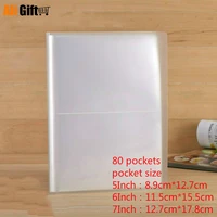 80 pockets matting transparent cover photo album for 5 inch 6 inch 7 inch postcard photo book