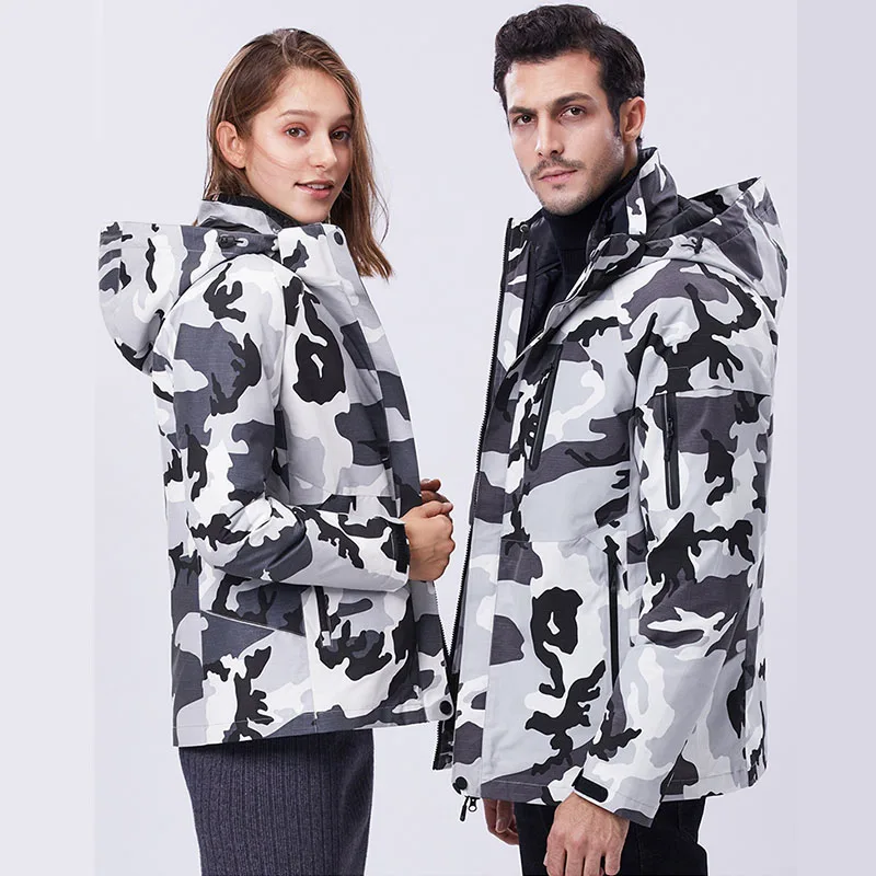 Утепленная зимняя куртка 3 в 1 для мужчин и женщин водонепроницаемый