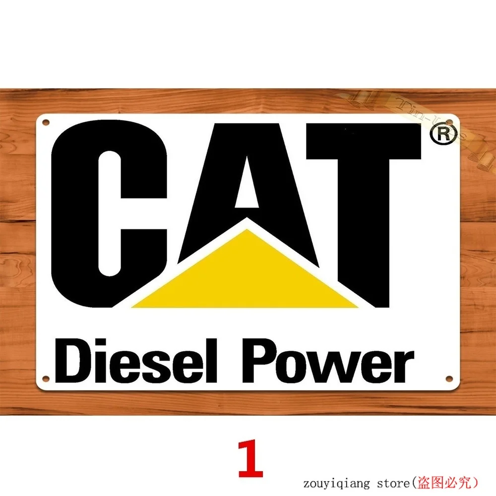Caterpillar CAT Excavator Digger Equipment Жестяная Табличка на гараж металлический плакат декор