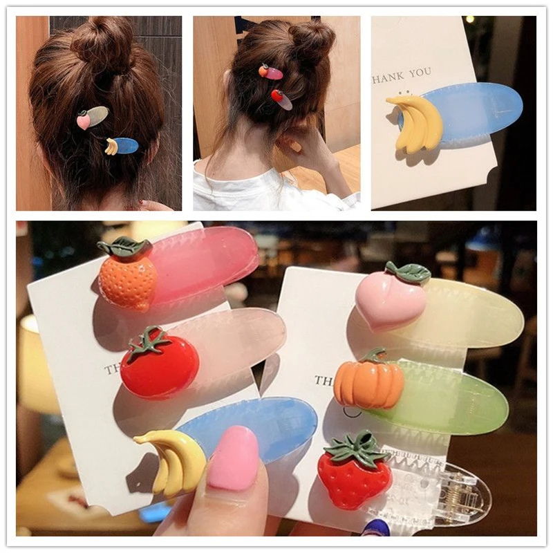M MISM INS 1 шт. разноцветный яркие заколки для волос ацетат фрукты девочек украшение