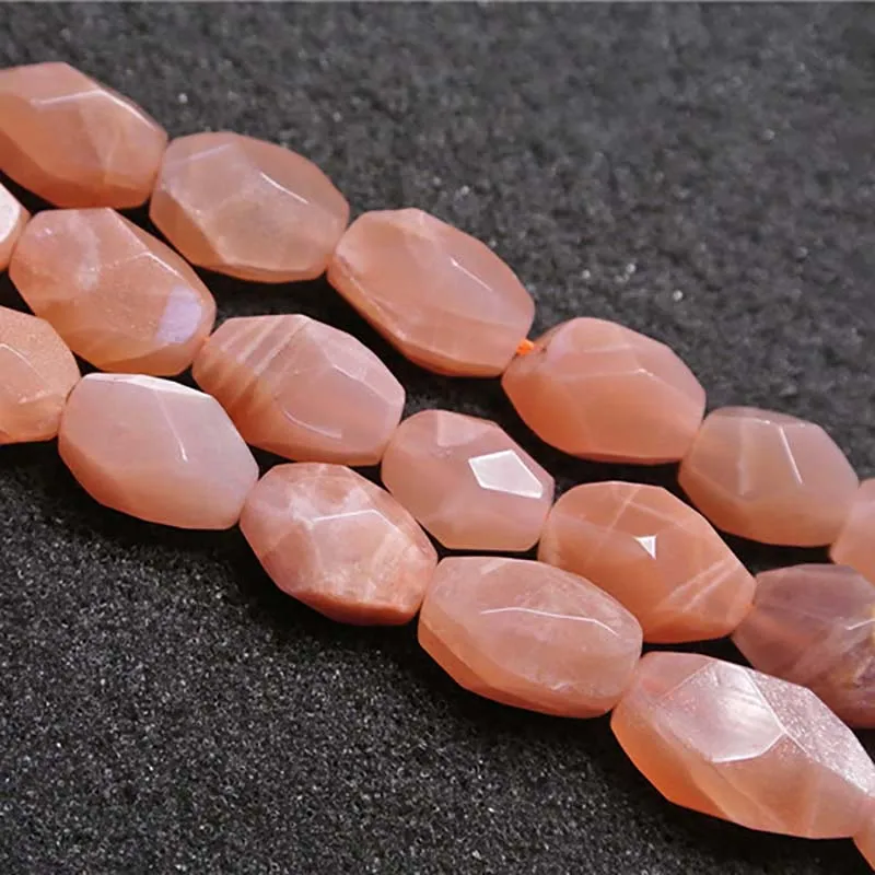 

10x15mm Natural Faceted Sun stone irregular oval Stone Beads For DIY necklace bracelet jewelry making 15 "free delivery