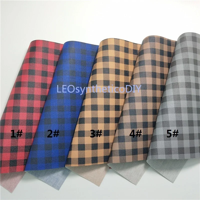 1PCS A4 SIZE Faux Leather Fabric Printed Tartan PU Sewing GM3024B | Дом и сад