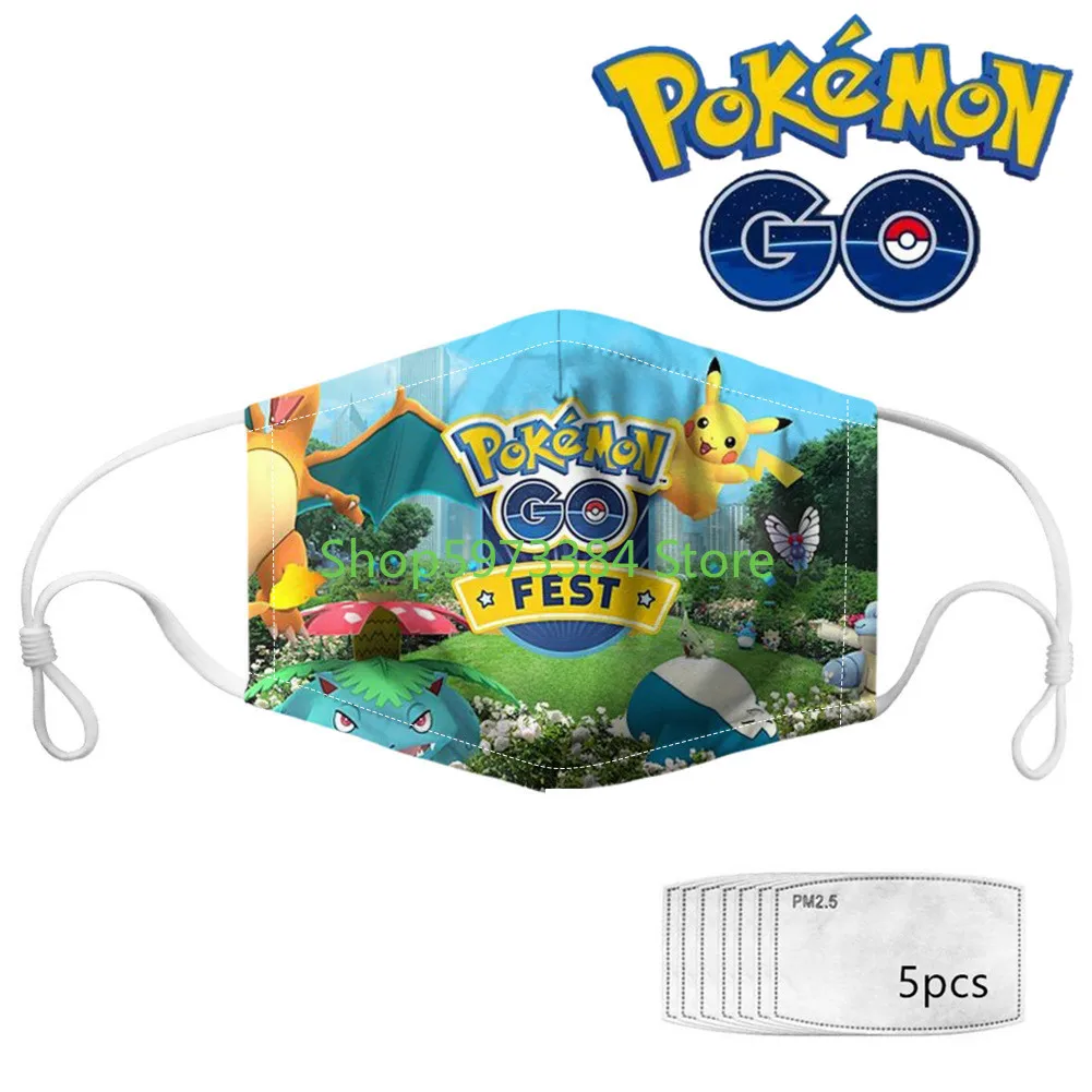 2020 новый Pokemon Go Пикачу рюкзак печати Kawaii маска для лица маски взрослых мультфильм