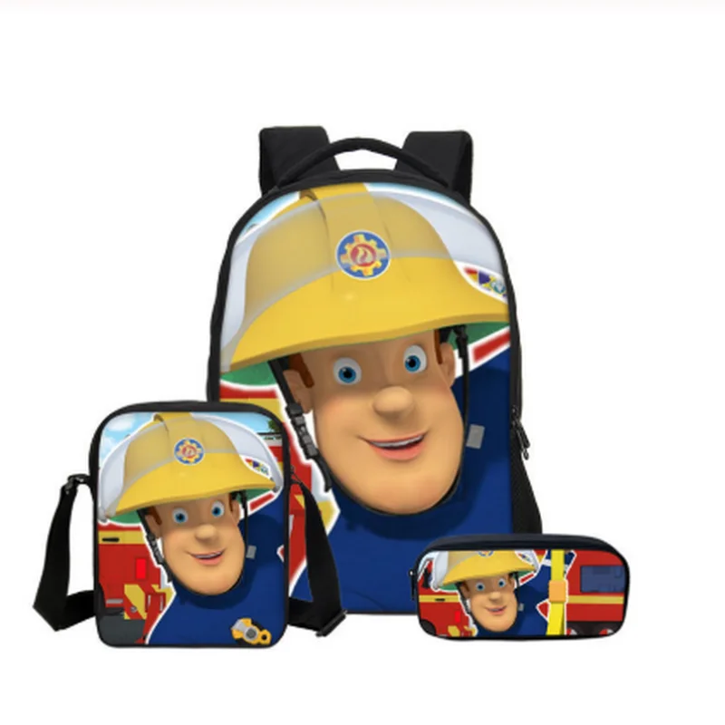 Рюкзак для девочек и мальчиков портфель школы с принтом пожарного Сэма 3