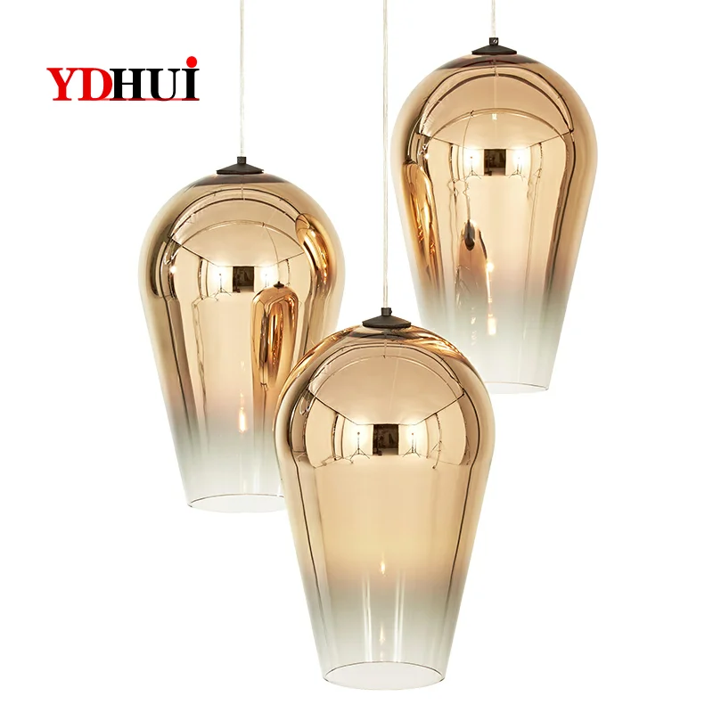 Современная стеклянная Подвесная лампа с градиентом светодиодный потолочный