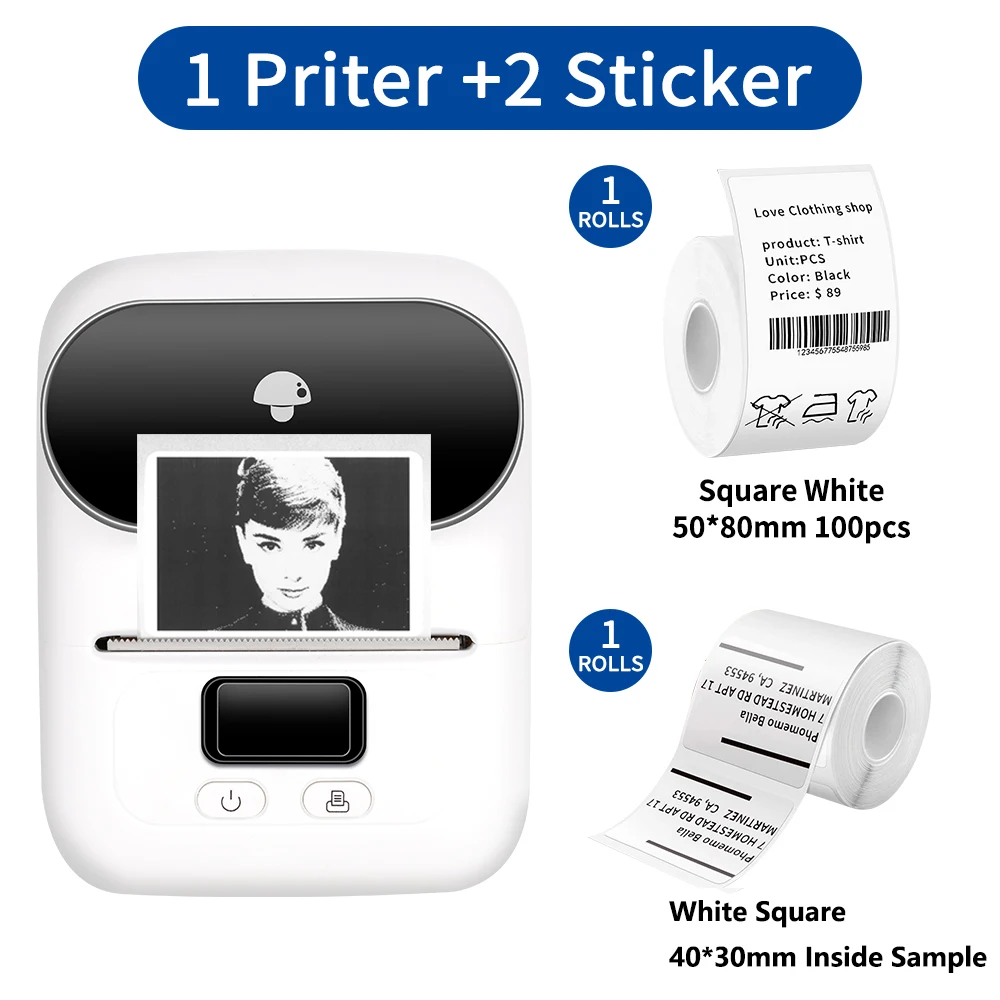 Портативный принтер Phomemo M110 с Bluetooth устройство для изготовления термонаклеек и