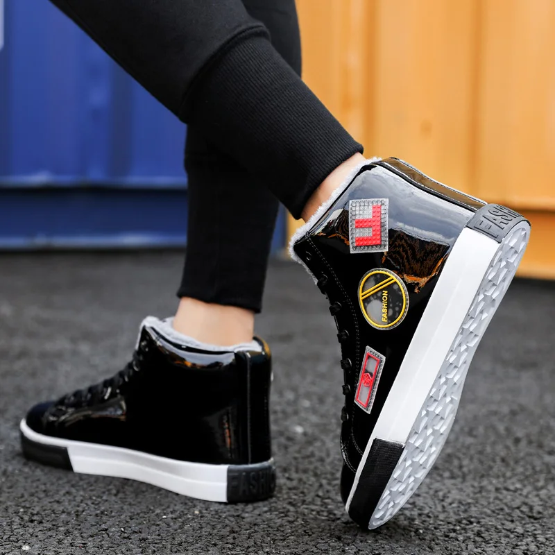 Winter Ankle boots Men Shoes luxury brand Fashion Leather Boots For Men Casual Waterproof Flat Male Shoes chunky Sneakers