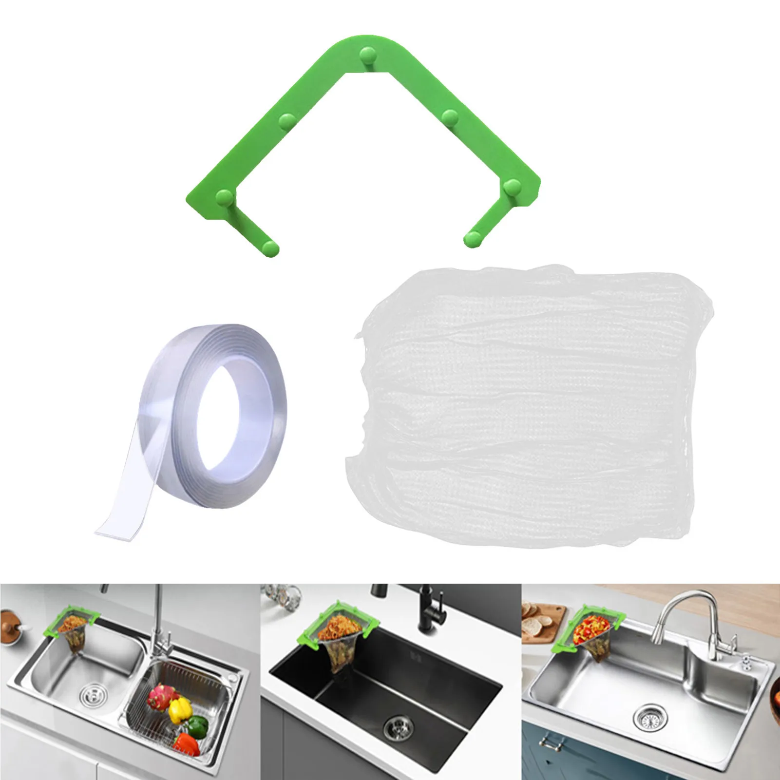 

Kitchen Sink Filter Sets Leftovers Sink Mesh Triangle Rack Strainer Bags Trash Gadget Set Drainage Accessories Drain Waste Bins