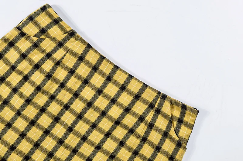 Женский клетчатый комплект из юбки карандаша и топа с высокой талией| |