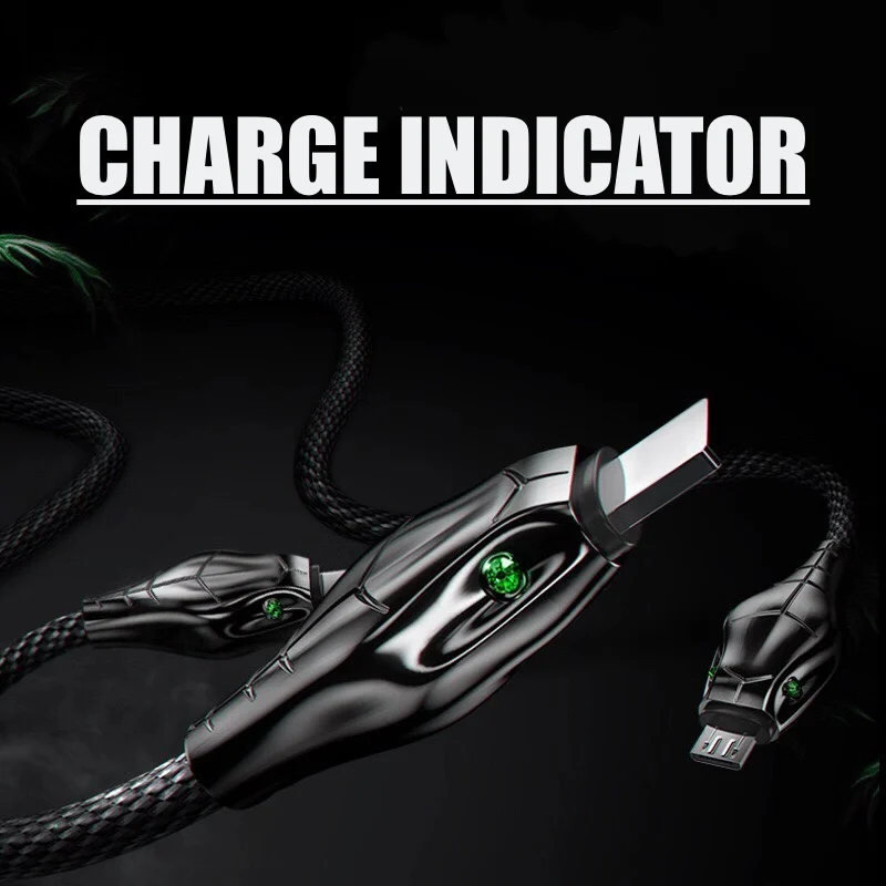 USB кабель Snake Outlook 1 м 2 быстрое ЗУ для мобильного телефона Micro зарядный провод Type C