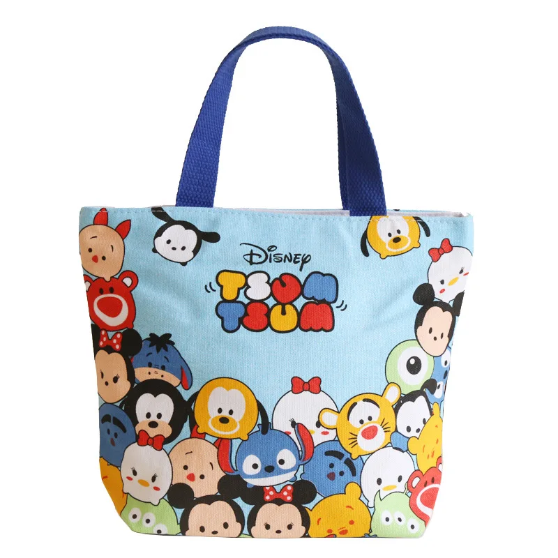 Портативная Холщовая Сумка для ланча мультяшный Disney Дамская тканевая Сумочка с