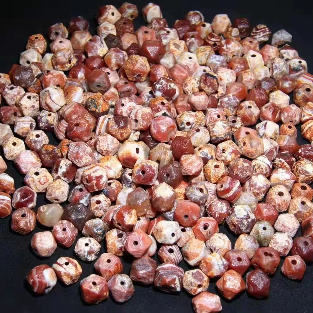 

200Pcs/Lot Natural Agate Polygonal Rhombus Weathered Old Loose Jewelry Accessories DIY Material Necklace Bracelet Pendant
