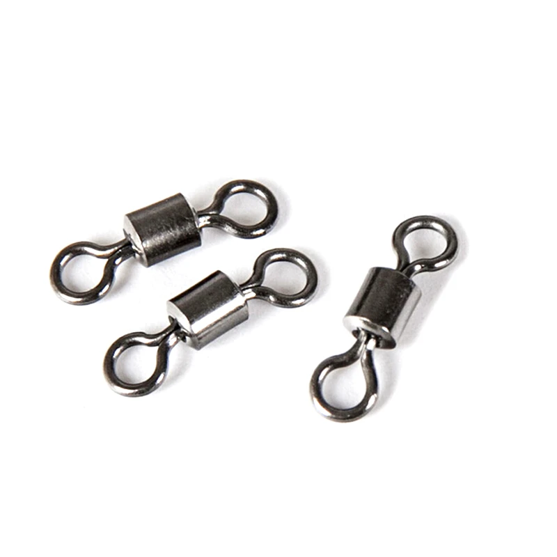 

New Hot 50PCS Fishing Barrel Bearing Rolling Swivel Solid Ring LB Lures Connector 11 Sizes