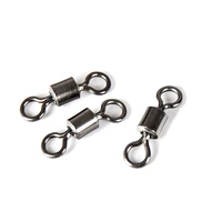 new hot 50pcs fishing barrel bearing rolling swivel solid ring lb lures connector 11 sizes