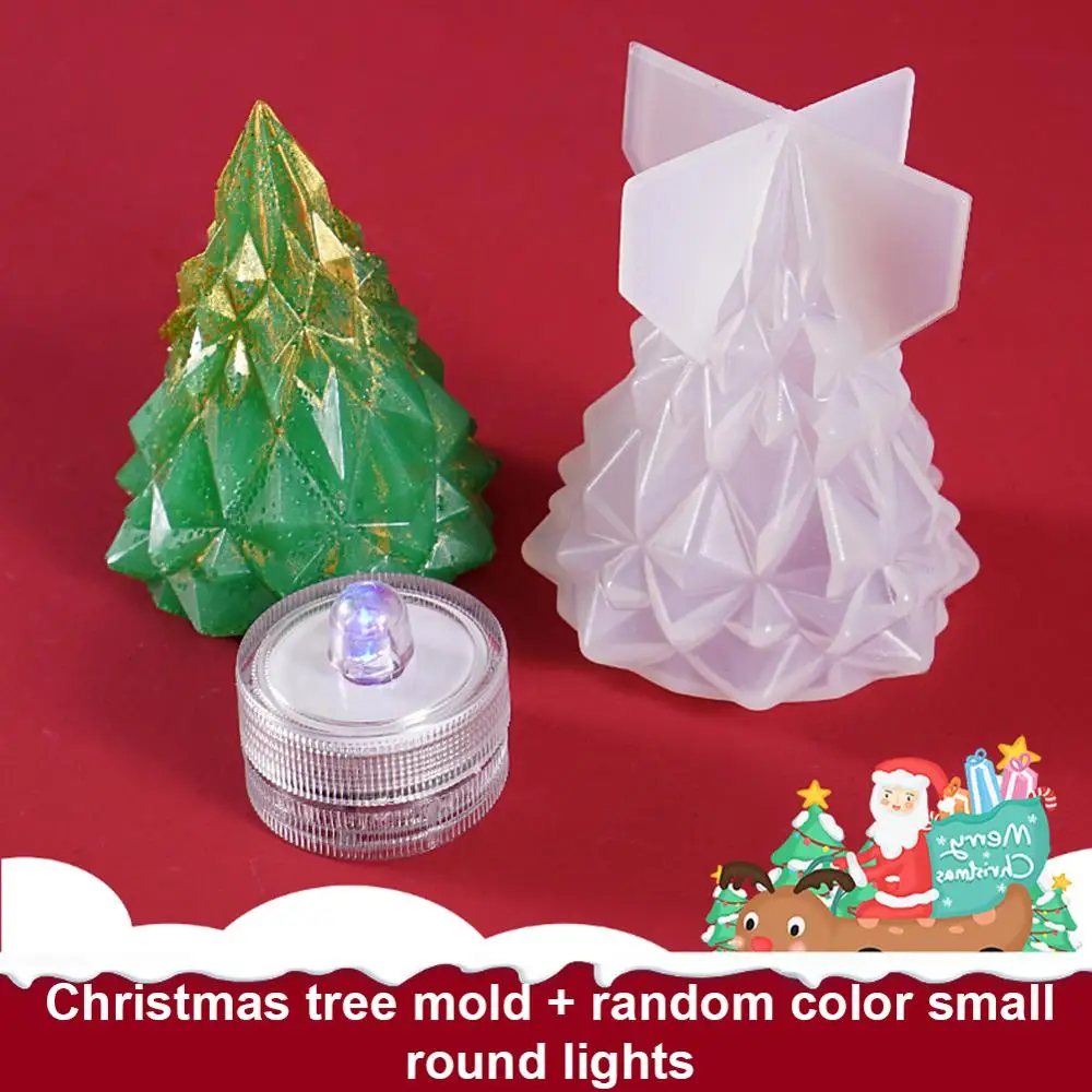 

Christmas Theme Silicone Resin Casting Mold Christmas Silicone Scented Gypsum Candle Mold with Lights for Christmas Tree